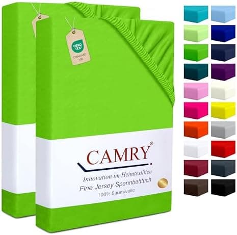 Camry Spannbettlaken 180x200–200x200 cm – Baumwoll‑Jersey Orange