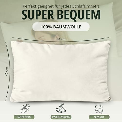 NatureMark Jersey Kissenbezüge – weich & atmungsaktiv, hautfreundlich – 40x40 cm, Anthrazit