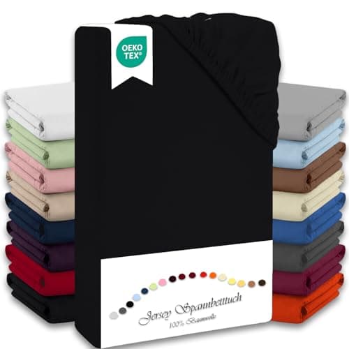 Julido Jersey-Spannbettlaken 140x200 cm – Baumwolle, OEKO-TEX® Standard 100, hautfreundlich & allergikergeeignet, Grün