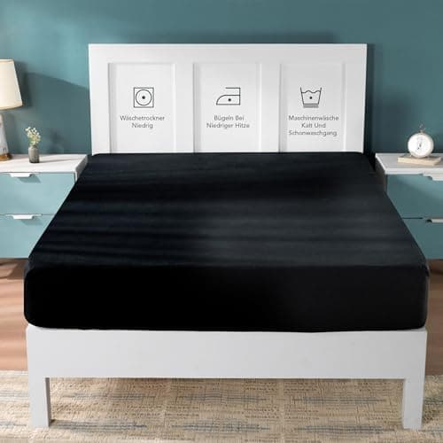 Utopia Bedding Jersey-Spannbettlaken 120 x 200 cm (25 cm) – Anthrazit, Baumwollmischung