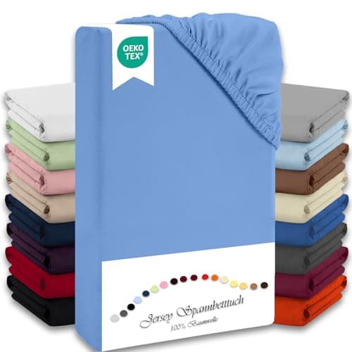 Julido Jersey-Spannbettlaken 140x200 cm – Baumwolle, OEKO-TEX® Standard 100, hautfreundlich & allergikergeeignet, Grün