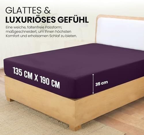 Utopia Bedding Spannbettlaken 180×200 cm – Grau, gebürstete Polyester‑Mikrofaser, OEKO‑TEX zertifiziert