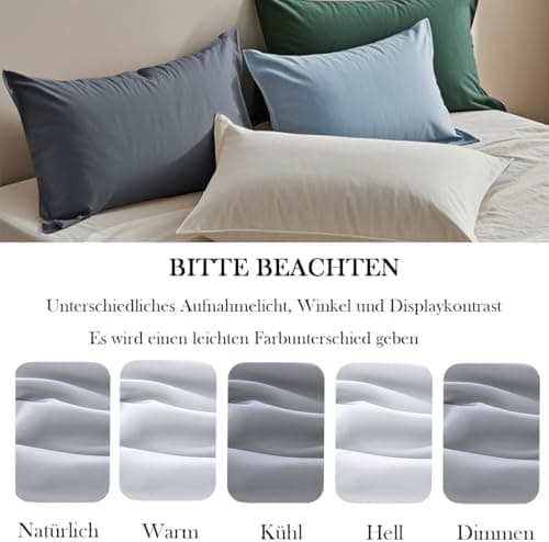Kissenbezug 40x80 cm 2er Set – 100% Mikrofaser Beige, weich & bügelfrei mit Reißverschluss