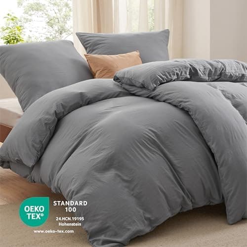 BEDSURE Bettwäsche 135x200 4‑teilig – Weiches Baumwoll‑Feeling Bettwäsche‑Set 135 x 200 cm, inkl. 2 Kissenbezüge 80x80,