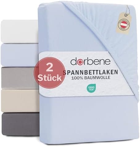 Spannbettlaken 140x200 cm – Jersey Baumwolle, Oeko‑TEX zertifiziert