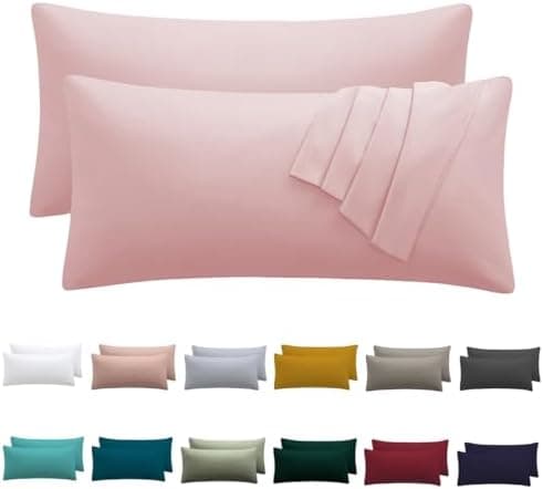 Kissenbezug 40x80 cm 2er Set – 100% Mikrofaser Beige, weich & bügelfrei mit Reißverschluss