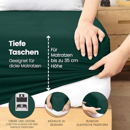 Utopia Bedding Spannbettlaken 180×200 cm – Grau, gebürstete Polyester‑Mikrofaser, OEKO‑TEX zertifiziert