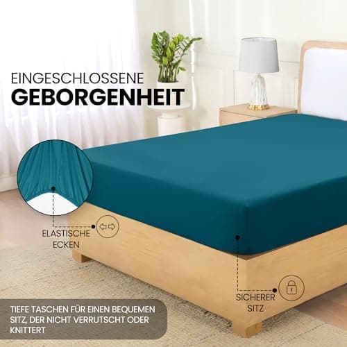 Utopia Bedding Spannbettlaken 180×200 cm – Grau, gebürstete Polyester‑Mikrofaser, OEKO‑TEX zertifiziert