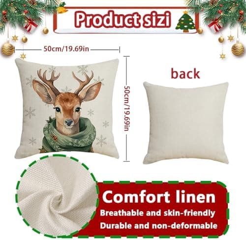 4er Set Kissenbezüge Weihnachten 40×80 cm – festliche Kissenhüllen für Sofa & Wohnzimmer