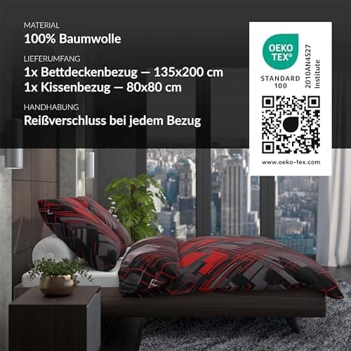 LARAWELL Bettwäsche-Set 135x200 Baumwolle