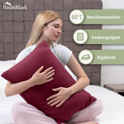 NatureMark Jersey Kissenbezüge – weich & atmungsaktiv, hautfreundlich – 40x40 cm, Anthrazit