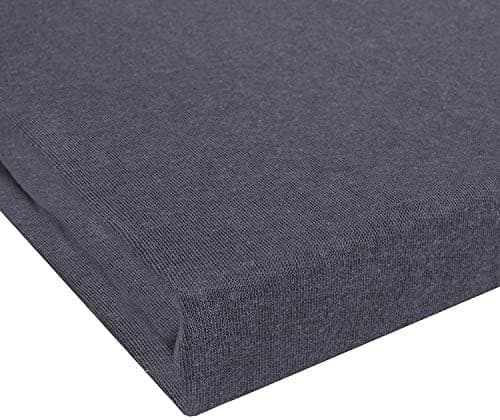 NatureMark Spannbettlaken / Spannbetttuch 100% Baumwolle, anthrazit – 90 x 200 bis 100 x 200 cm