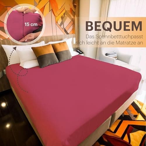 NatureMark Jersey-Spannbettlaken 2er-Pack – 100% Baumwolle, 90 x 200–100 x 200 cm, Creme/Natur