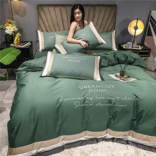 Bettwäsche 4‑teilig – Nordic Light Luxury, 60er langstapelige Reine Baumwolle, Helles Steinblau