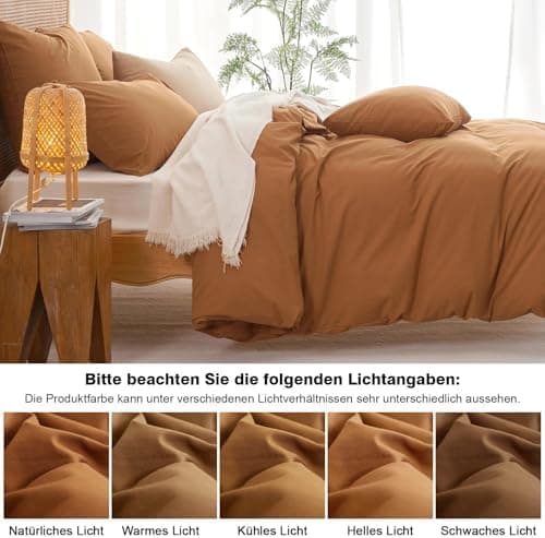Freyamy Bettwäsche 135x200 cm – 2‑teilig Baumwolle, Floral (Weiß/Rosa/Grün) inkl. Kissenbezug 80x80 cm