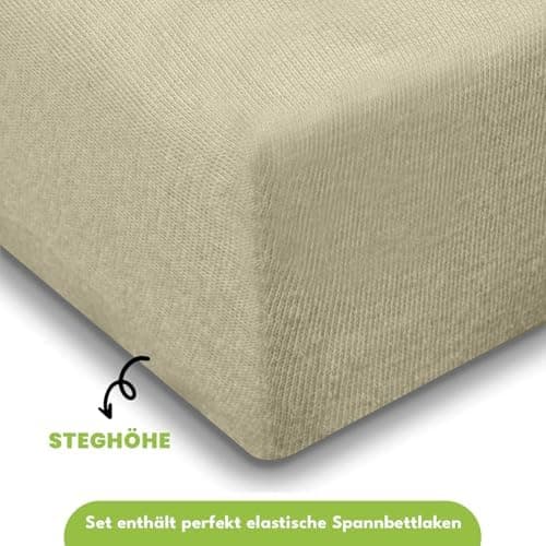 Julido Jersey-Spannbettlaken 140x200 cm – Baumwolle, OEKO-TEX® Standard 100, hautfreundlich & allergikergeeignet, Grün