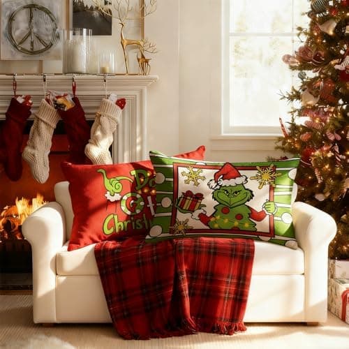 4er Set Kissenbezüge Weihnachten 40×80 cm – festliche Kissenhüllen für Sofa & Wohnzimmer
