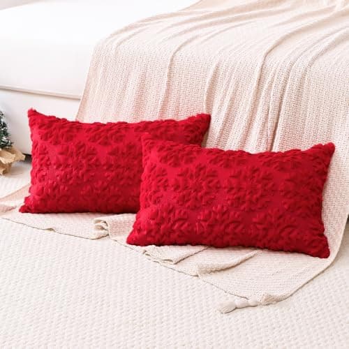 Artscope 2er-Set Kissenbezüge (40x40 cm) – weicher Kurzplüsch Wollsamt, Schneeflocke Creme Beige