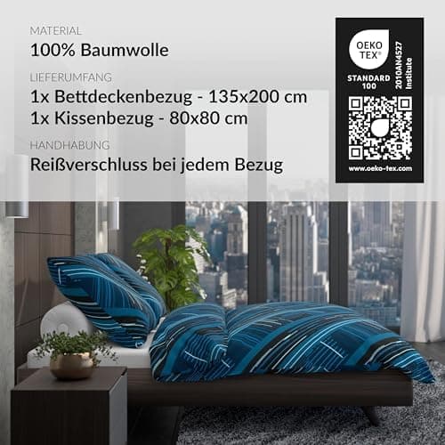LARAWELL Bettwäsche-Set 135x200 Baumwolle