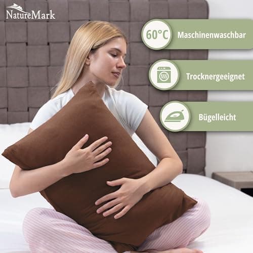 NatureMark Jersey Kissenbezüge – weich & atmungsaktiv, hautfreundlich – 40x40 cm, Anthrazit