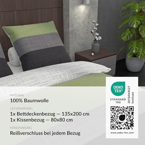 LARAWELL Bettwäsche-Set 135x200 Baumwolle