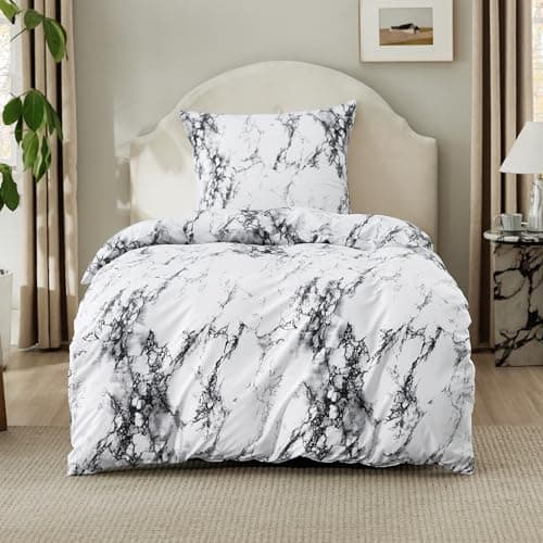 BEDSURE Bettwäsche-Set 135x200 (4-teilig) – Wendebettwäsche OEKO-TEX STANDARD 100 mit Reißverschluss, 2×80x80 Kissenbezü