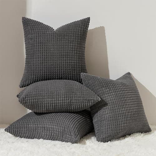 Topfinel Kissenbezüge 40x40 cm 4er-Set Rosa – Cord-Optik, flauschig, GRS‑zertifiziert