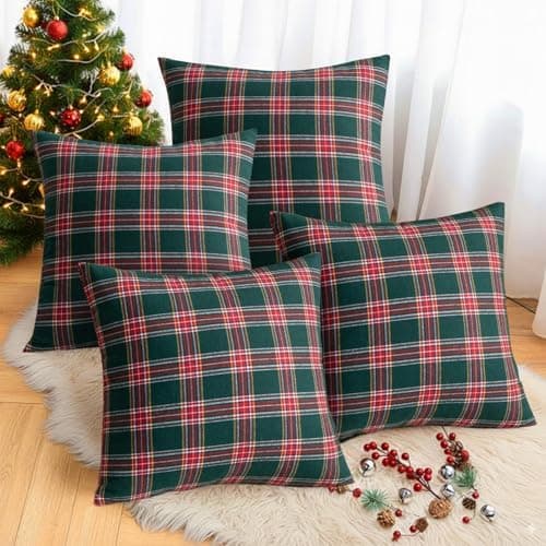 Kissenbezug Weihnachten 2er Set kariert 45×45 cm
