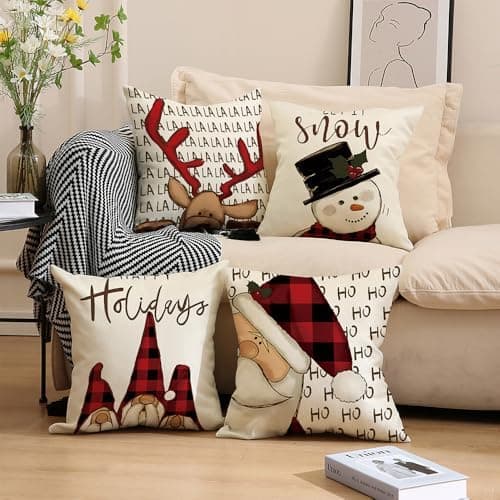 4er Set Kissenbezüge Weihnachten 40×80 cm – festliche Kissenhüllen für Sofa & Wohnzimmer