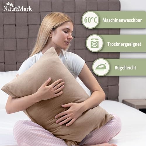 NatureMark Jersey Kissenbezüge – weich & atmungsaktiv, hautfreundlich – 40x40 cm, Anthrazit