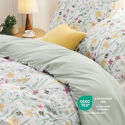 BEDSURE Bettwäsche-Set 135x200 (4-teilig) – Wendebettwäsche OEKO-TEX STANDARD 100 mit Reißverschluss, 2×80x80 Kissenbezü