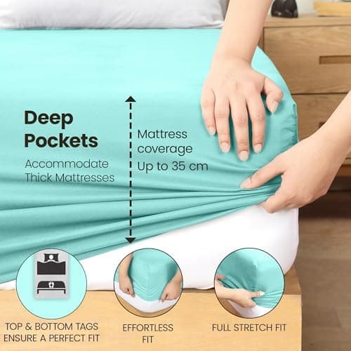 Utopia Bedding Spannbettlaken 180×200 cm – Grau, gebürstete Polyester‑Mikrofaser, OEKO‑TEX zertifiziert