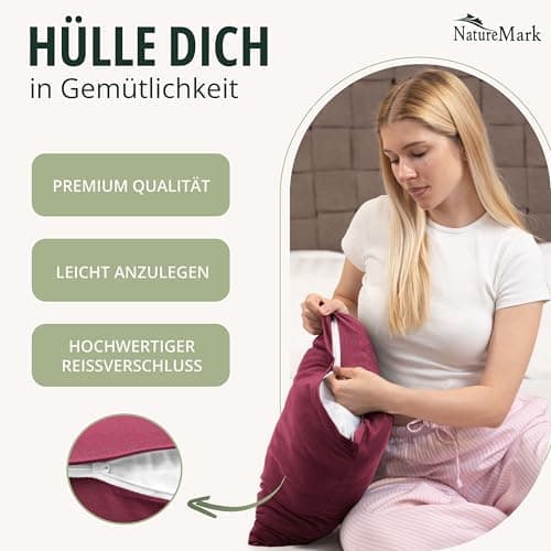 NatureMark Jersey Kissenbezüge – weich & atmungsaktiv, hautfreundlich – 40x40 cm, Anthrazit