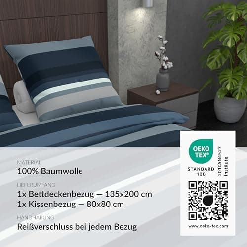 LARAWELL Bettwäsche-Set 135x200 Baumwolle