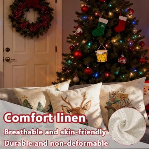4er Set Kissenbezüge Weihnachten 40×80 cm – festliche Kissenhüllen für Sofa & Wohnzimmer