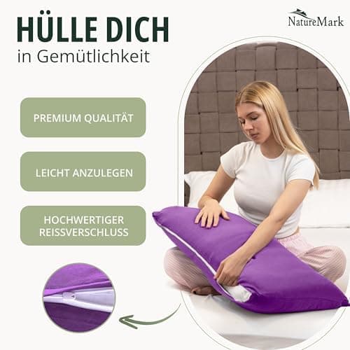 NatureMark Jersey Kissenbezüge – weich & atmungsaktiv, hautfreundlich – 40x40 cm, Anthrazit