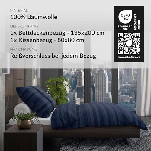 LARAWELL Bettwäsche-Set 135x200 Baumwolle