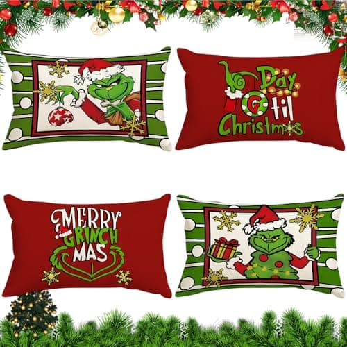 4er Set Kissenbezüge Weihnachten 40×80 cm – festliche Kissenhüllen für Sofa & Wohnzimmer