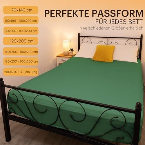 NatureMark Jersey-Spannbettlaken 2er-Pack – 100% Baumwolle, 90 x 200–100 x 200 cm, Creme/Natur