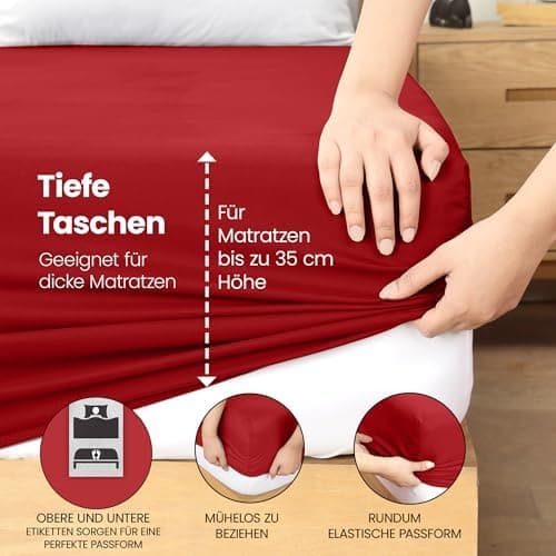Utopia Bedding Spannbettlaken 180×200 cm – Grau, gebürstete Polyester‑Mikrofaser, OEKO‑TEX zertifiziert
