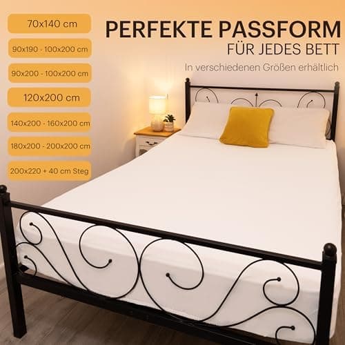 NatureMark Jersey-Spannbettlaken 2er-Pack – 100% Baumwolle, 90 x 200–100 x 200 cm, Creme/Natur