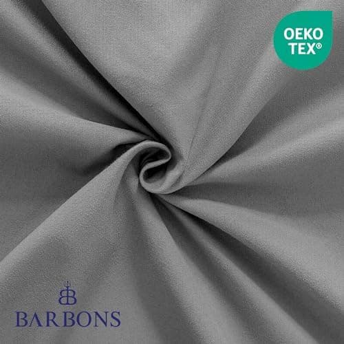 BARBONS Spannbettlaken 140x200 cm – 100% Baumwolle Jersey, für Boxspringbett & Matratzen bis 27 cm – Hellgrau