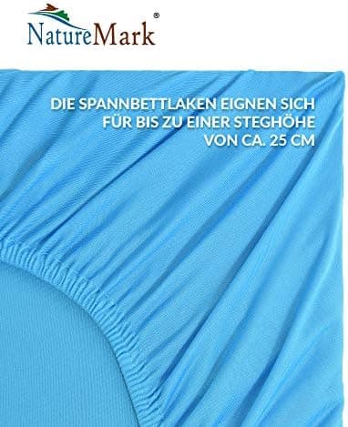 NatureMark Mikrofaser-Spannbettlaken 90x200–100x200 cm, türkis