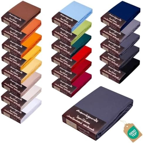 AVANTGARDE Spannbettlaken 180x200–200x220 cm, 40 cm Steg – 100% Jersey-Baumwolle 170 g/m², OEKO-TEX – passend für Boxspr