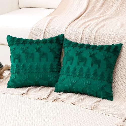 Artscope 2er-Set Kissenbezüge (40x40 cm) – weicher Kurzplüsch Wollsamt, Schneeflocke Creme Beige