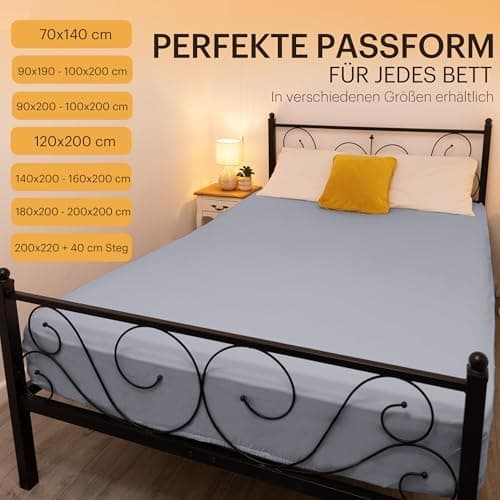 NatureMark Jersey-Spannbettlaken 2er-Pack – 100% Baumwolle, 90 x 200–100 x 200 cm, Creme/Natur