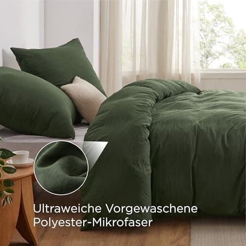 BEDSURE Bettwäsche 135x200 4‑teilig – Weiches Baumwoll‑Feeling Bettwäsche‑Set 135 x 200 cm, inkl. 2 Kissenbezüge 80x80,