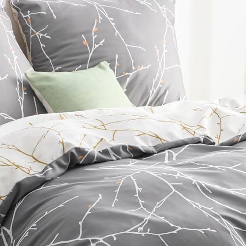 BEDSURE Bettwäsche-Set 135x200 (4-teilig) – Wendebettwäsche OEKO-TEX STANDARD 100 mit Reißverschluss, 2×80x80 Kissenbezü