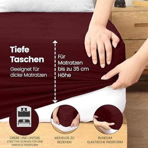 Utopia Bedding Spannbettlaken 180×200 cm – Grau, gebürstete Polyester‑Mikrofaser, OEKO‑TEX zertifiziert