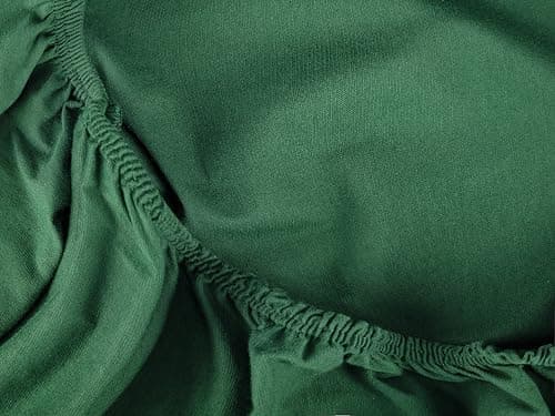 1) Spannbettlaken 100x200 cm Hellgrün — 100% Baumwolle-Jersey mit Lycra, für Matratzen bis 25 cm

2) Jersey-Spannbettlak